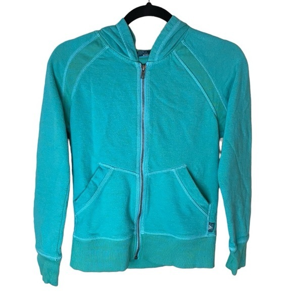 Prana Tops - Prana Green and Turquoise Zip Up Hoodie‎ with Pockets Size XS